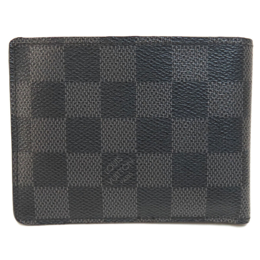 Louis Vuitton Bi Wallet Damier fold Portefeuille Multiple Canvas Graphite Black